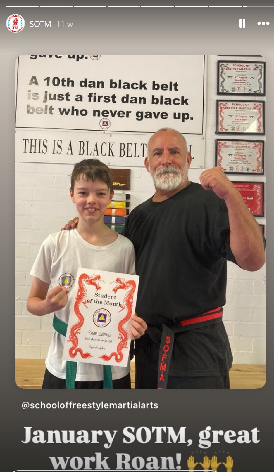 Student of the Month - Roan Ingram